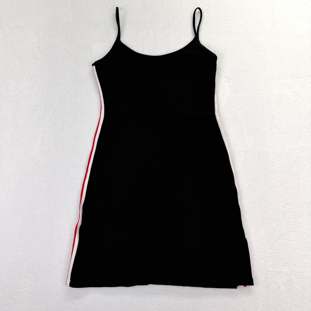 Brandy Melville Mini Dress Womens One Size Black Red White Side Stripe Italy - Picture 4 of 9